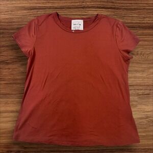 Sadie & Sage Womens Red‎ Short Sleeve T-Shirt Basic Casual Top Size L